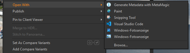 Capture One menu showing Generate Metadata with MetaMagic