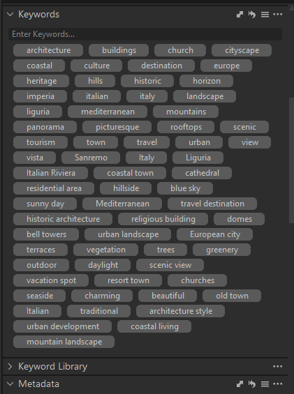 MetaMagic AI keywords visible in Capture One